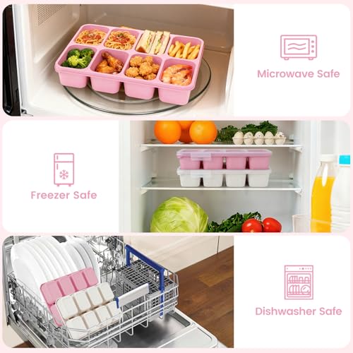 MaMix Snackle Box Container,Leak-Proof Snack Box 8 Compartment Divided Serving Tray with Lid, Dishwasher Safe Food Containers for Fruit Candy Snack Nuts Veggie Party (2 PACK) - Image 5