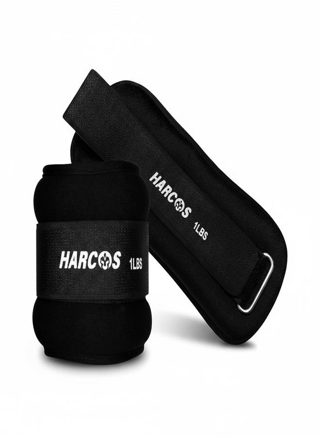 Harcos Adjustable Neoprene Ankle & Wrist Weights – 1lb wrist weights,2lb,3 lbs,4lbs 5lbs & 10lb ankle weights10lb Pair | Wearable Weights for Women & Men, Bala Bangles Alternative | Arm, Leg, Foot & Running Exercise Gear (Black, 4Lb Pair (2lb x 2)) - Image 1
