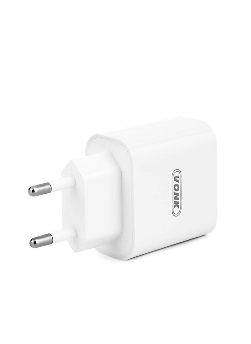 Vonk - vonk power adapter fast charger  input  :AC110-240   V OLT  OUTPUT: 5-3.6 AMPIR / 9VOLT/2AMPIR 12VOLT/1.5AMPIR BDL-C04 White - Image 1