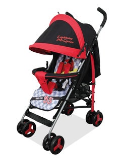Disney Cars Lightning McQueen Lightweight Adventure Stroller + Storage Cabin 0 - 36 months, Compact Design, Shoulder Strap, Adjustable Reclining Seat and More  - Image 1