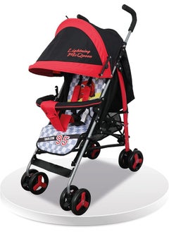 Disney Cars Lightning McQueen Lightweight Adventure Stroller + Storage Cabin 0 - 36 months, Compact Design, Shoulder Strap, Adjustable Reclining Seat and More  - Image 2