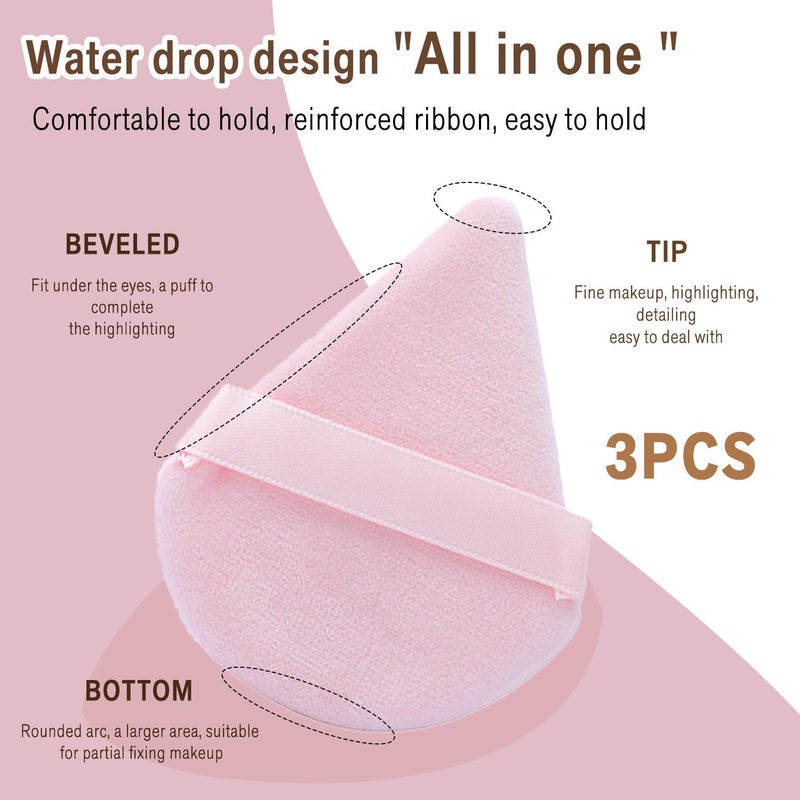 TORMEN Makeup Sponge Set 9 PCS Beauty Blenders with 6 Triangle Powder Puffs 3 Mini Latex-Free for Foundation Cream Powder Blending - Image 3