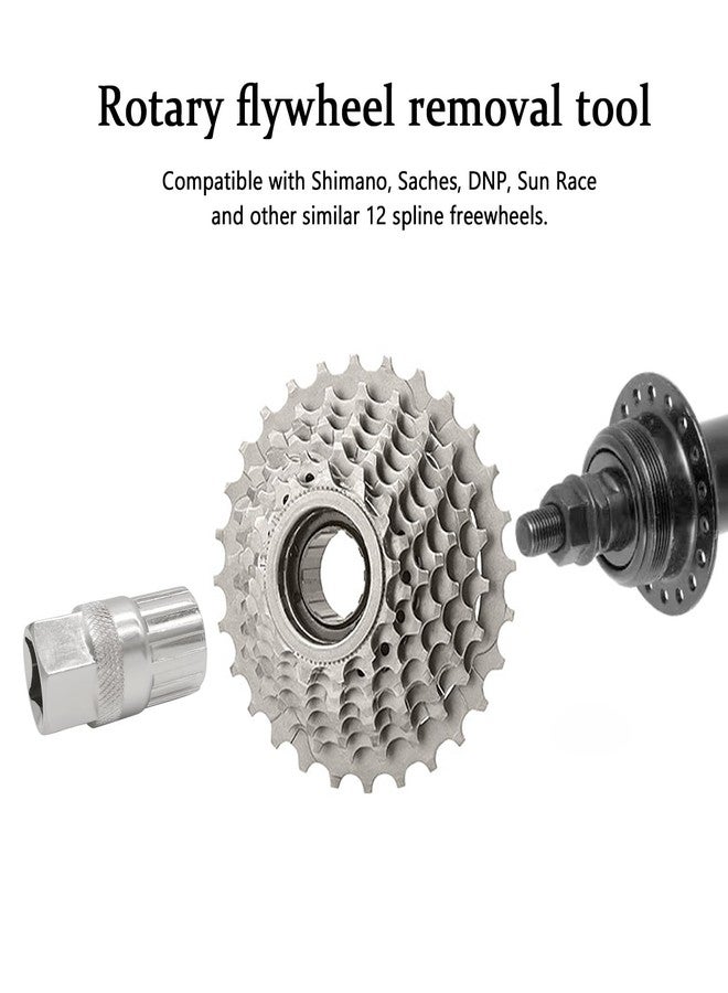 Quacc Bicycle Freewheel Remover Tool Mountain Bike Bottom Bracket Removal Compatible with Shimano Sunrace Sram Dnp - Image 2
