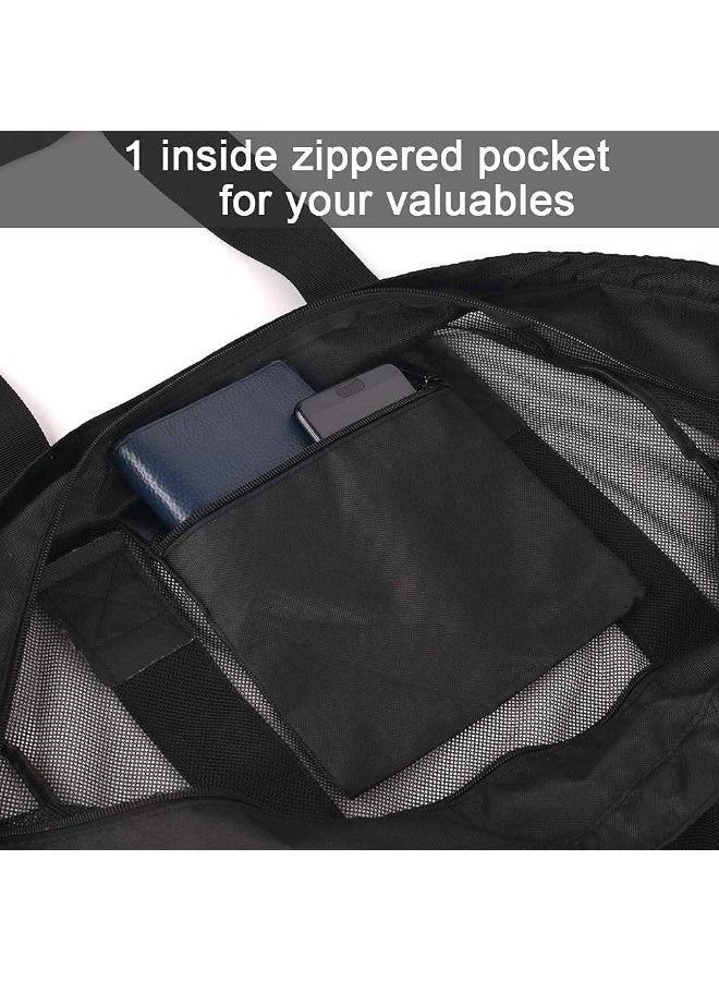 Extra Large Beach Bag, Mesh Tote with Zipper and Pockets Ideal for Your Family Beach Trip - Image 5