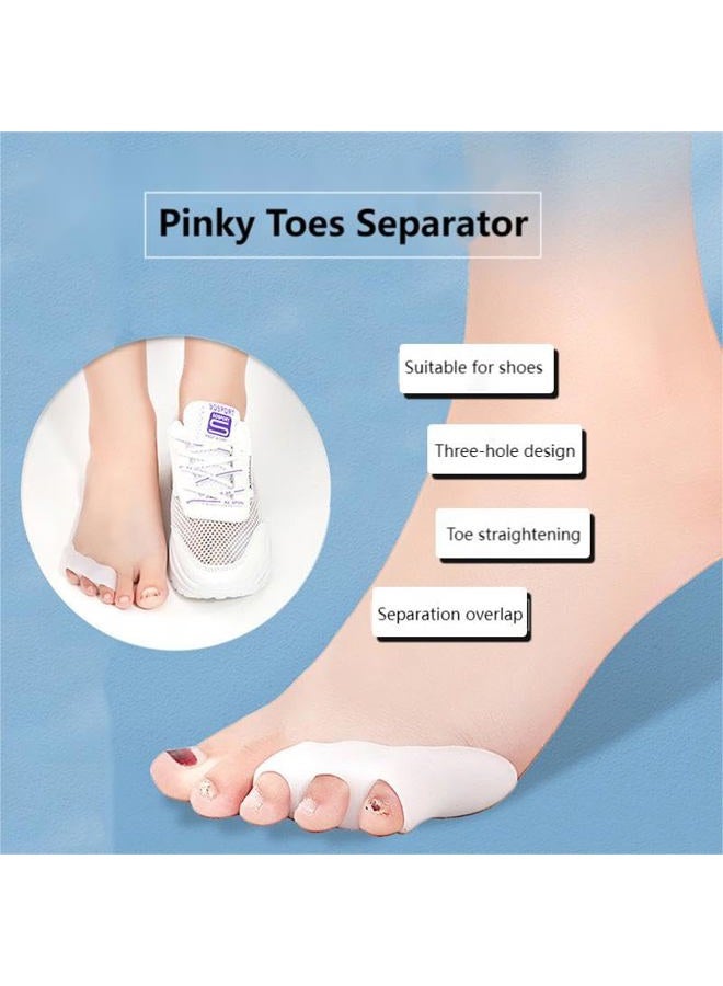 Carolhome Pinky Toe Separator 10 Pack Bunion Pads Gel Little Pinky Toe Protectors Sleeve Bunion Corrector for Pain Relief Tailor's Bunions, Curled Pinky Toes, Overlapping Toe (White) - Image 4