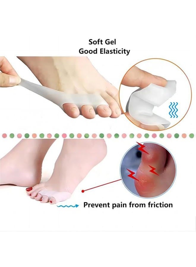 Carolhome Pinky Toe Separator 10 Pack Bunion Pads Gel Little Pinky Toe Protectors Sleeve Bunion Corrector for Pain Relief Tailor's Bunions, Curled Pinky Toes, Overlapping Toe (White) - Image 5