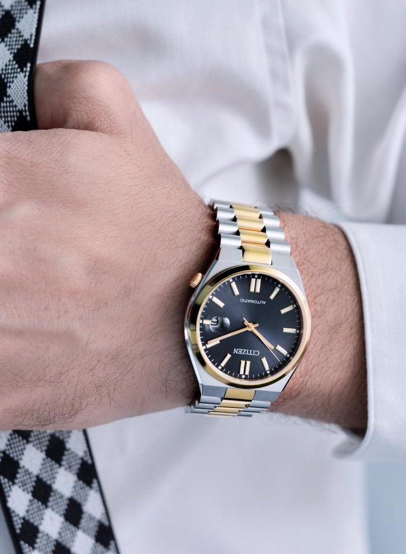 Citizen Automatic Water Resistant Black Dial Stainless Steel Men's Watch - Nj0154-80H - 40mm - Image 5