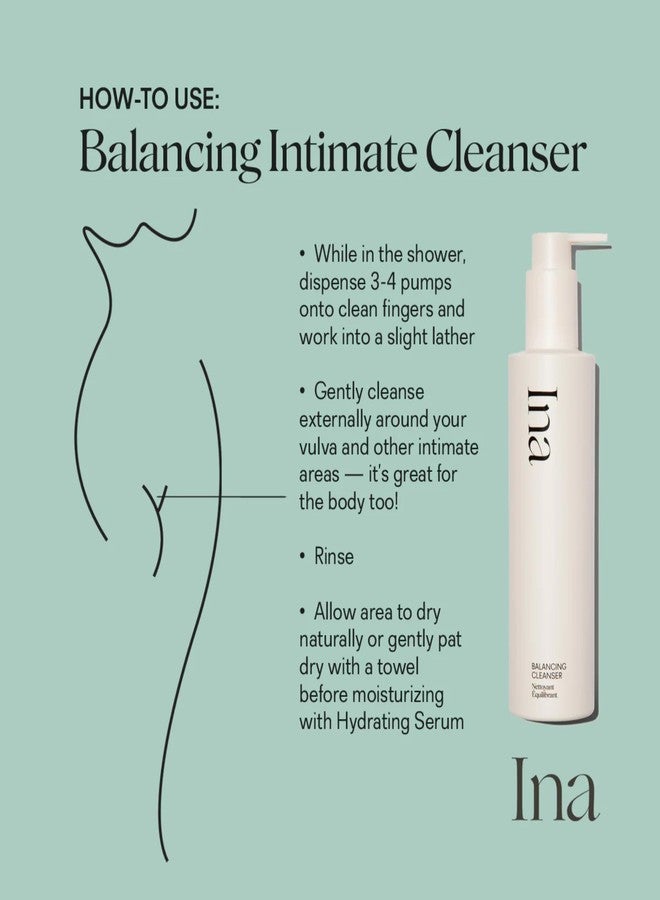 Ina Balancing Intimate Cleanser - pH Balanced Feminine Wash for Vulvar Care, Feminine Hygiene & Sensitive Skin - Non-Irritating Gynecologist Developed Intimate Wash w/Witch Hazel & Aloe, 6 fl oz - Image 4