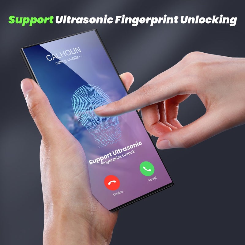 WSKEN for Samsung Galaxy S24 Ultra Privacy Screen Protector Tempered Glass [24Â° Anti-Spy] [Zero Bubble] [Auto Dust-Remove] [Support Fingerprint Unlock] Anti Glare HD 9H 6.8 inch - 2 Pack - Image 4