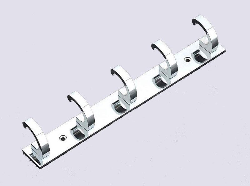 iSTAR Stainless Steel 5 Pin Bathroom Cloth Hooks Hanger Door Wall Bedroom Bathroom Robe Hooks Rail for Hanging Keys Clothes Towel Steel Hook Pack of 2 Silver - Image 4