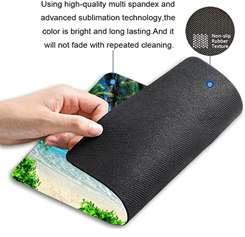 Solekla Beach Mouse Pad Tropical Palm Trees and Cool Seawater Island Landscape Rectangular Mouse Pad NonSlip Rubber MousePads for Office Home Laptop 95x79x012 Inch - Image 3