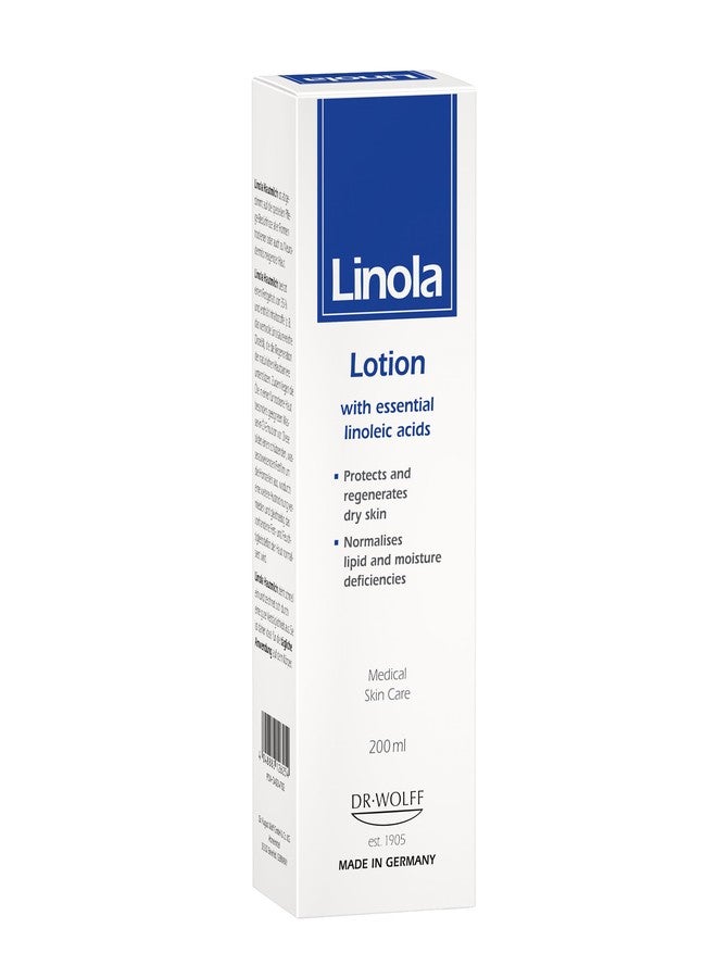 Linola Lotion - Body Lotion with Essential Linoleic Acids - for the Daily Care of Dry & Stressed Skin - Protects & Regenerates Dry Skin - Made in Germany - Vegan - 200 ml (6.8 Fl Oz) - Image 1