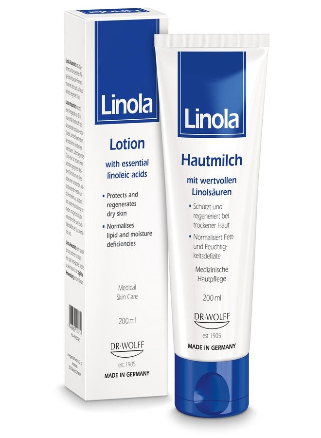 Linola Lotion - Body Lotion with Essential Linoleic Acids - for the Daily Care of Dry & Stressed Skin - Protects & Regenerates Dry Skin - Made in Germany - Vegan - 200 ml (6.8 Fl Oz) - Image 2