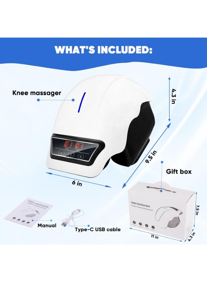 Eworld Electric Knee Massager, 9 Modes Vibration, Adjustable Strap, Portable Rechargeable Knee Massager with LED Screen for Pain Relief - Image 1