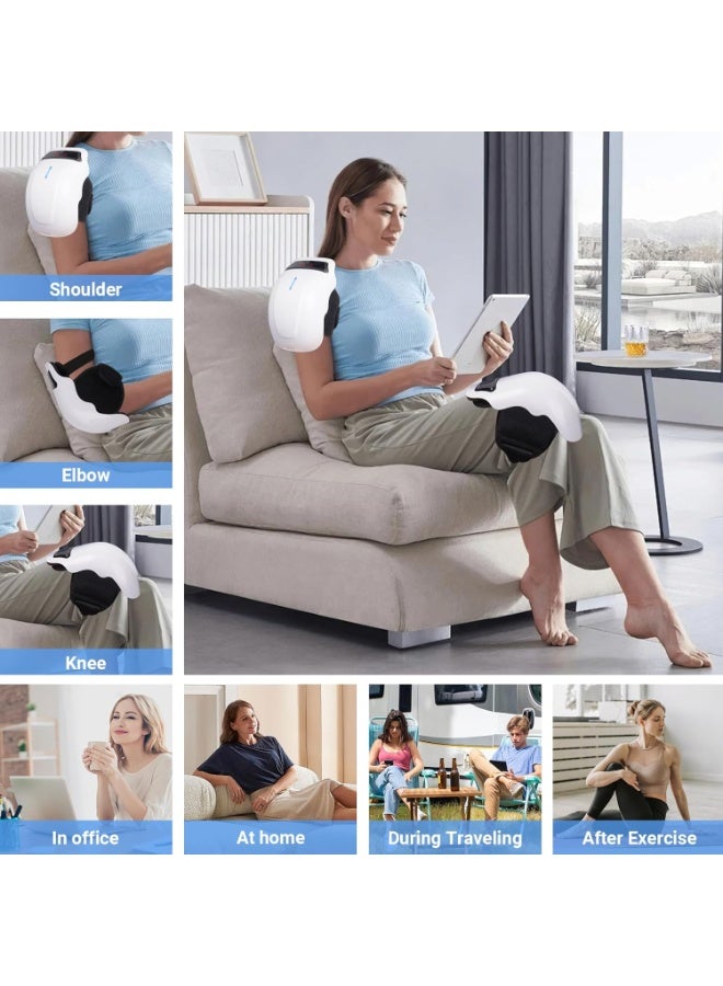 Eworld Electric Knee Massager, 9 Modes Vibration, Adjustable Strap, Portable Rechargeable Knee Massager with LED Screen for Pain Relief - Image 3