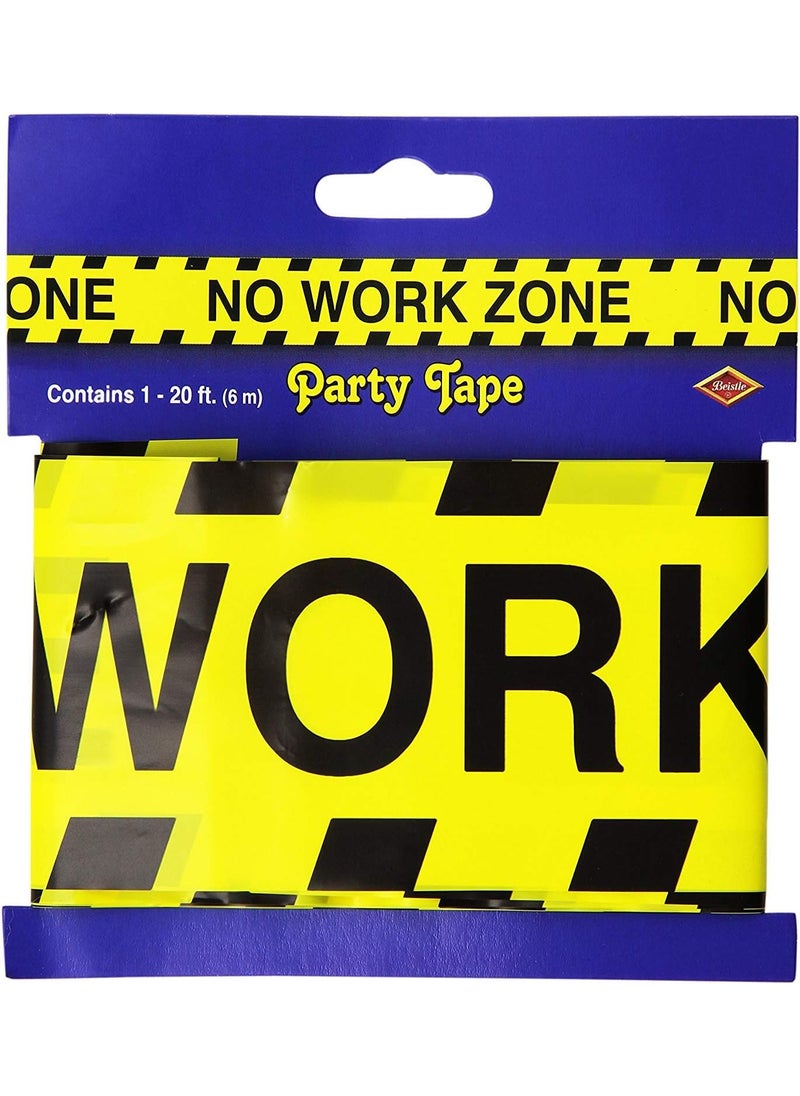 Beistle No Work Zone Party Tape Party Accessory 1 count 1Pkg  - Image 1