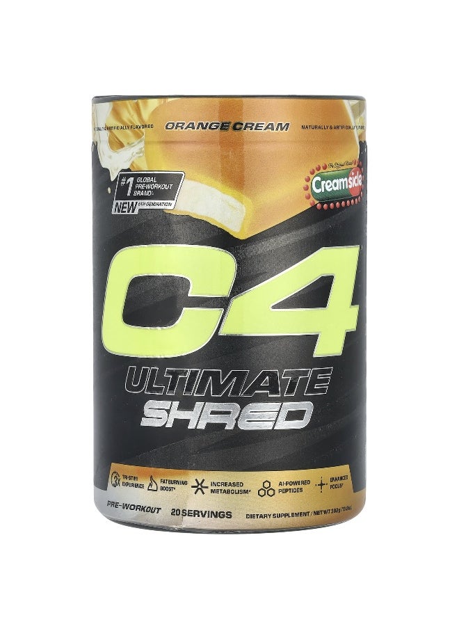 C4  Cellucor C4 / Cellucor, C4 Ultimate Shred, Pre-Workout, Creamsicle® Orange Cream, 13.8 oz (392 g)  - Image 1