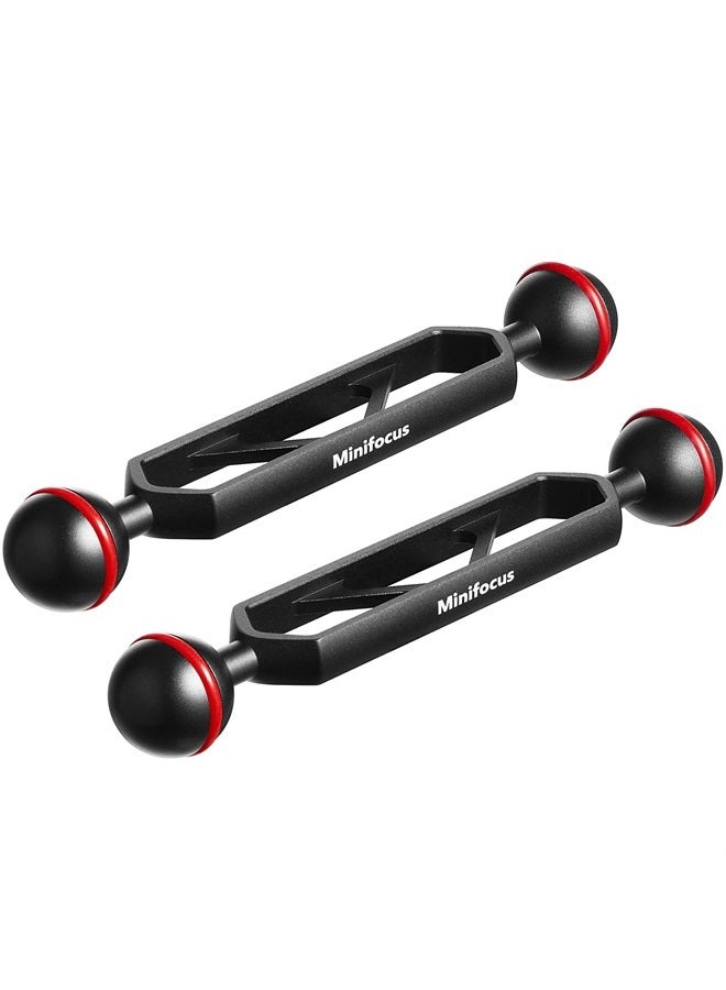 5" Double Ball Aluminum Alloy Extension Arm, 1" Ball Head Connector Underwater CNC Arm System Ball Head Extension for Strobe/Video Light/Diving Camera Tray, Waterproof and Rustproof