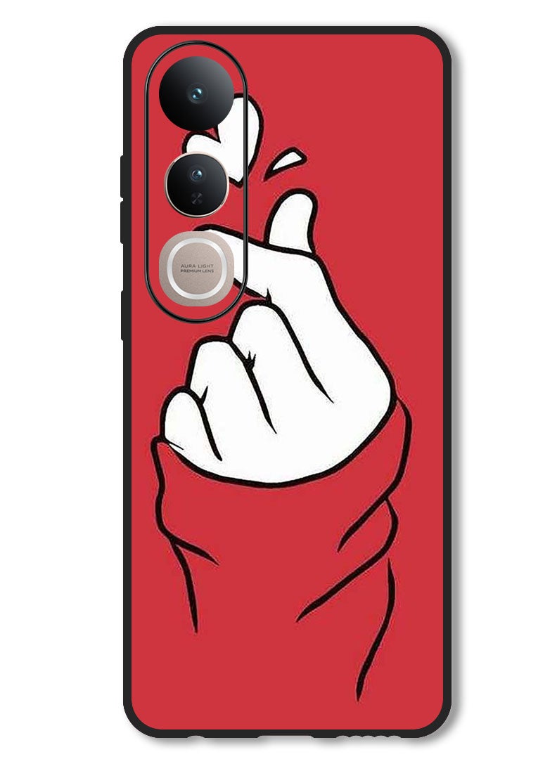 Theodor Case Compatible with Vivo V50 Lite Protection Shockproof Bumper Cover Snap Love Red - Image 1