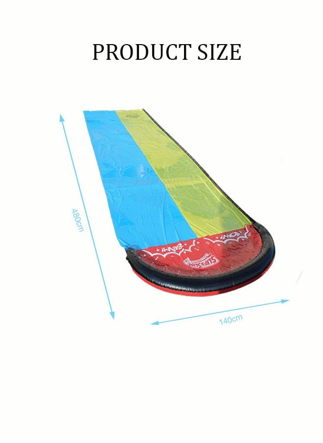Inflatable Water Slide Lane Lawn Waterslide Kids Pool Water Slides With Crash Pad Splash Sprinkler Boogie Boards For Outdoor Water Toys 2 Skateboards
