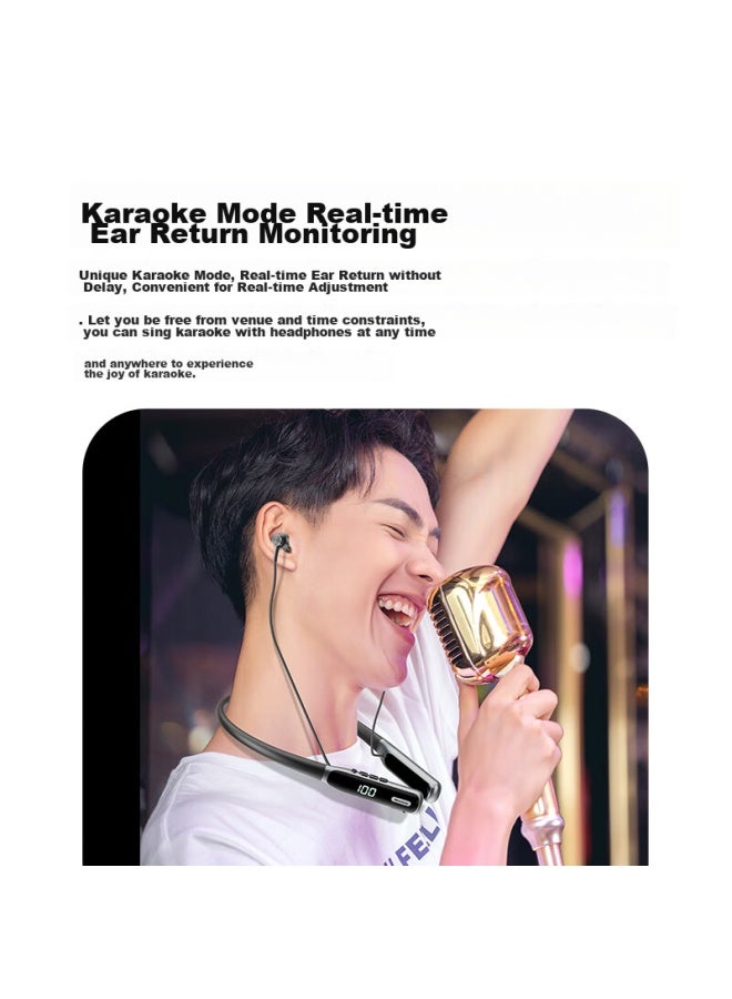 Newmine G1 Sports Bluetooth Earphones Neck Hanging K Song Ear Return Wireless Running Game Call Noise Reduction Back Earphones Neck Hanging Semi-in-ear Long Battery Life Suitable For Apple Huawei Xiao - Image 3