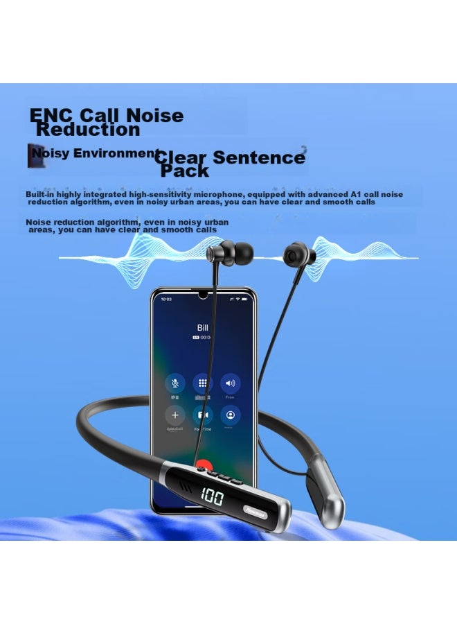 Newmine G1 Sports Bluetooth Earphones Neck Hanging K Song Ear Return Wireless Running Game Call Noise Reduction Back Earphones Neck Hanging Semi-in-ear Long Battery Life Suitable For Apple Huawei Xiao - Image 2