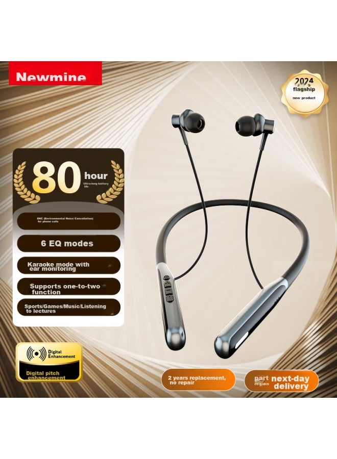 Newmine G1 Sports Bluetooth Earphones Neck Hanging K Song Ear Return Wireless Running Game Call Noise Reduction Back Earphones Neck Hanging Semi-in-ear Long Battery Life Suitable For Apple Huawei Xiao - Image 1