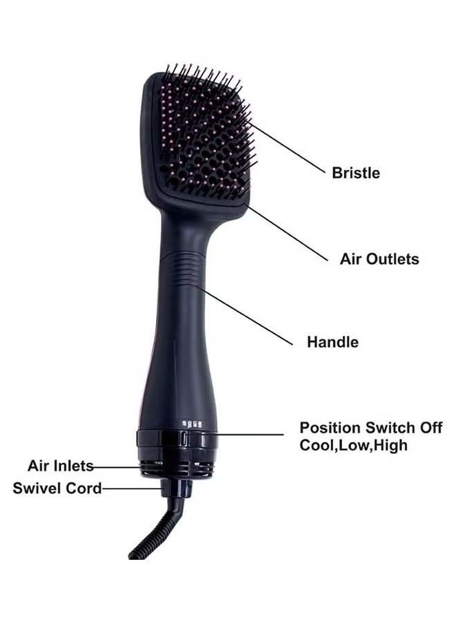 BGM Professional Multi Function Electric Hair Blow Brush Black - Image 5