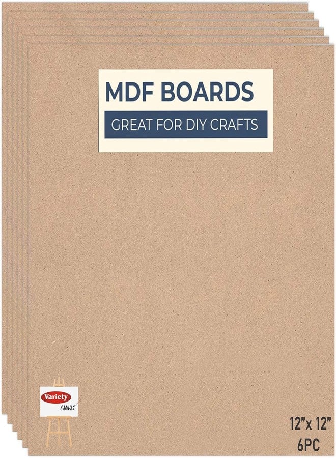 كيرا متجر كيرا، 6 قطع من ألواح MDF بحجم A4 للأعمال الفنية والحرفية، ألواح خشبية MDF لأعمال الحرف اليدوية، قطع MDF يمكنك صنعها بنفسك (12 × 12) - Image 1