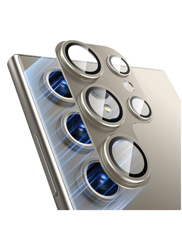 Generic - For Samsung Galaxy S24 Ultra Camera Lens Protector,[Full Protection] HD Tempered Glass Screen Protector with Alloy Metal Ring Camera Cover Accessories for Galaxy S24 Ultra 6.8 Inch (Titanium ash） - Image 1