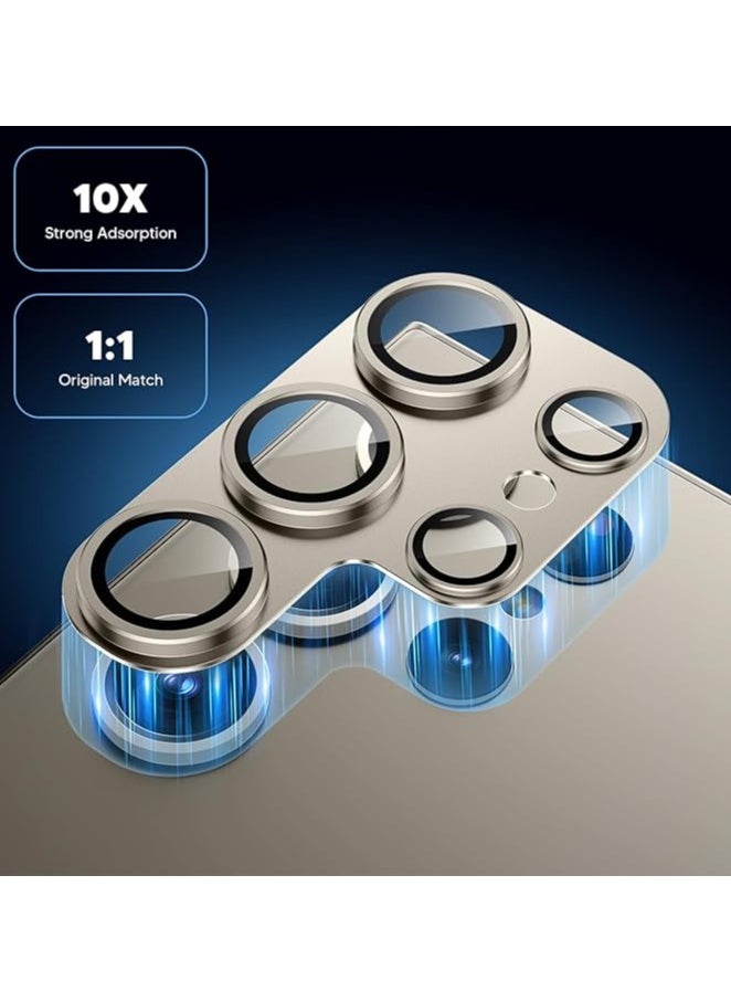 Generic - For Samsung Galaxy S24 Ultra Camera Lens Protector,[Full Protection] HD Tempered Glass Screen Protector with Alloy Metal Ring Camera Cover Accessories for Galaxy S24 Ultra 6.8 Inch (Titanium ash） - Image 1