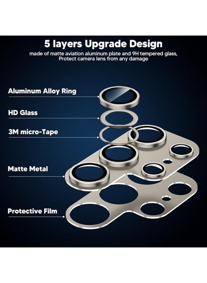 Generic - For Samsung Galaxy S24 Ultra Camera Lens Protector,[Full Protection] HD Tempered Glass Screen Protector with Alloy Metal Ring Camera Cover Accessories for Galaxy S24 Ultra 6.8 Inch (Titanium ash） - Image 1