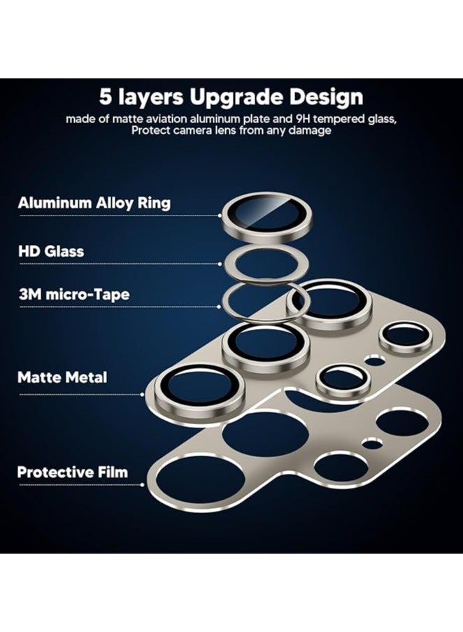 QIRG For Samsung Galaxy S24 Ultra Camera Lens Protector,[Full Protection] HD Tempered Glass Screen Protector with Alloy Metal Ring Camera Cover Accessories for Galaxy S24 Ultra 6.8 Inch (Titanium ash） - Image 4
