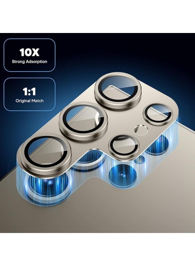 QIRG For Samsung Galaxy S24 Ultra Camera Lens Protector,[Full Protection] HD Tempered Glass Screen Protector with Alloy Metal Ring Camera Cover Accessories for Galaxy S24 Ultra 6.8 Inch (Titanium ash） - Image 3