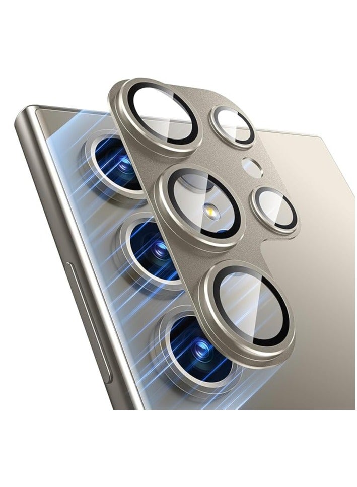 QIRG For Samsung Galaxy S24 Ultra Camera Lens Protector,[Full Protection] HD Tempered Glass Screen Protector with Alloy Metal Ring Camera Cover Accessories for Galaxy S24 Ultra 6.8 Inch (Titanium ash） - Image 1