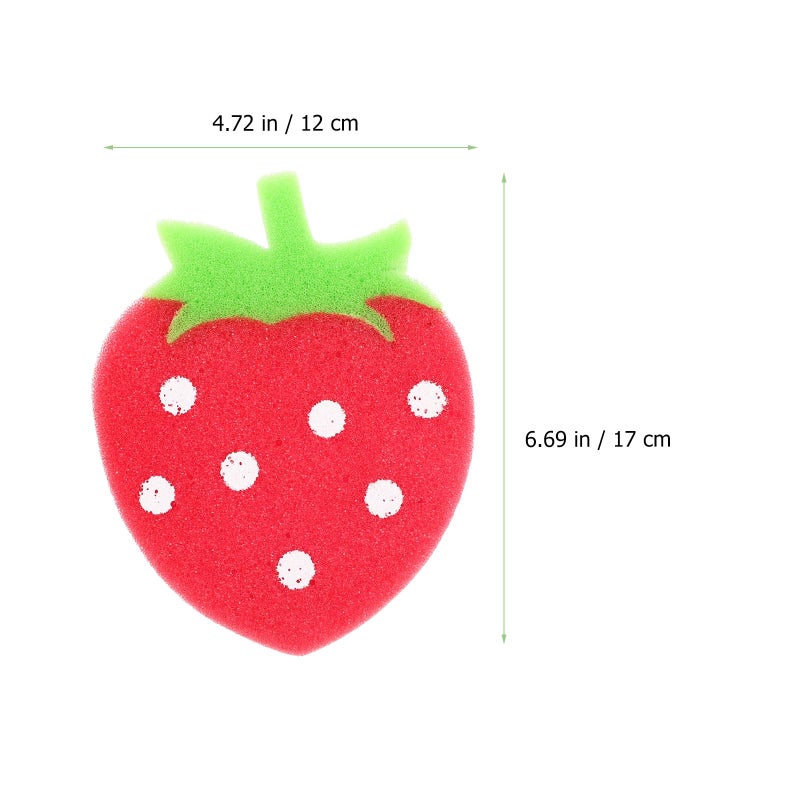 4Pcs Cartoon Fruit Scrub Sponge Set Thickened Multipurpose Kitchen Cleaning Sponges - Image 5