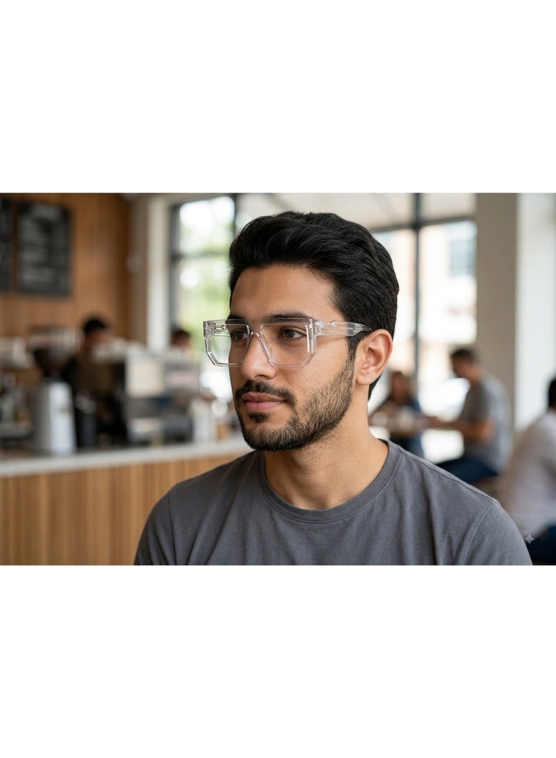 Trendy Clear Geometric Square Glasses Frame for Men & Women - Image 5