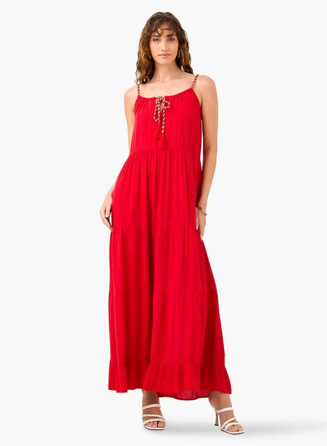 Splash FAV Red Tiered Maxi Dress