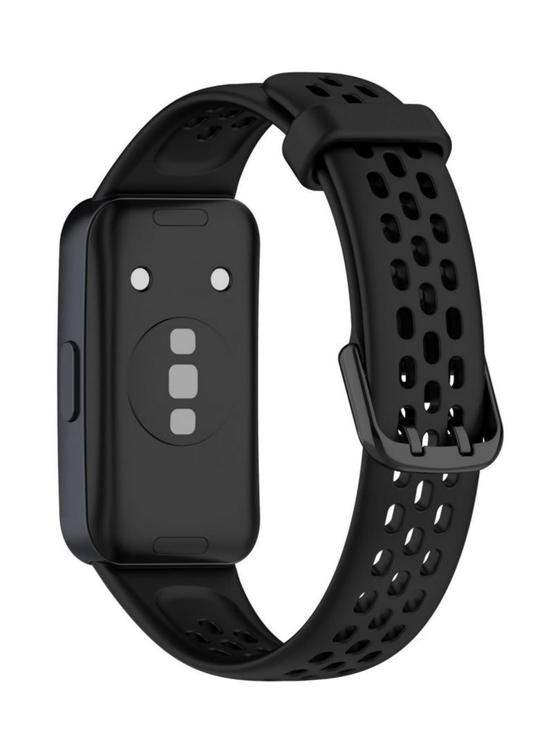 1PCS For Huawei Band 8 Watch Band Replacement Sport Silicone Strap Adjustable Compatible Bracelet Wristband for Smart Watch Black - Image 2