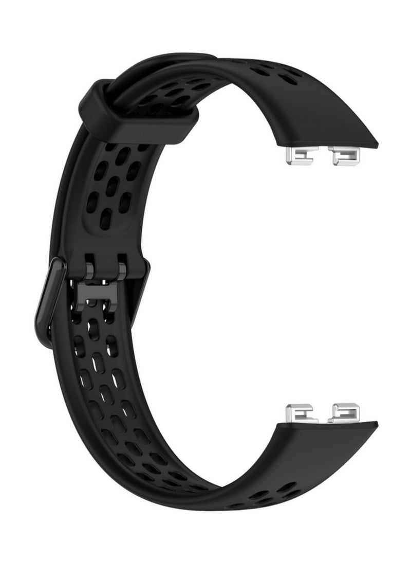 1PCS For Huawei Band 8 Watch Band Replacement Sport Silicone Strap Adjustable Compatible Bracelet Wristband for Smart Watch Black - Image 3