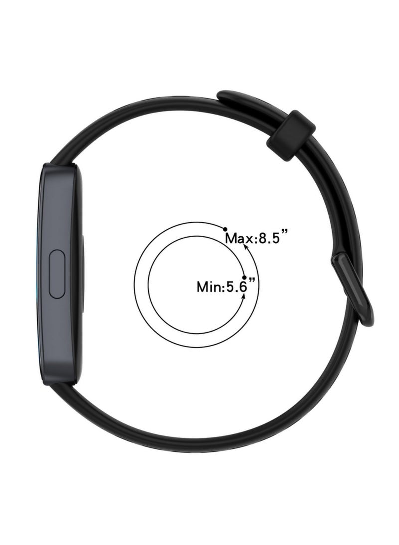 1PCS For Huawei Band 8 Watch Band Replacement Sport Silicone Strap Adjustable Compatible Bracelet Wristband for Smart Watch Black - Image 4