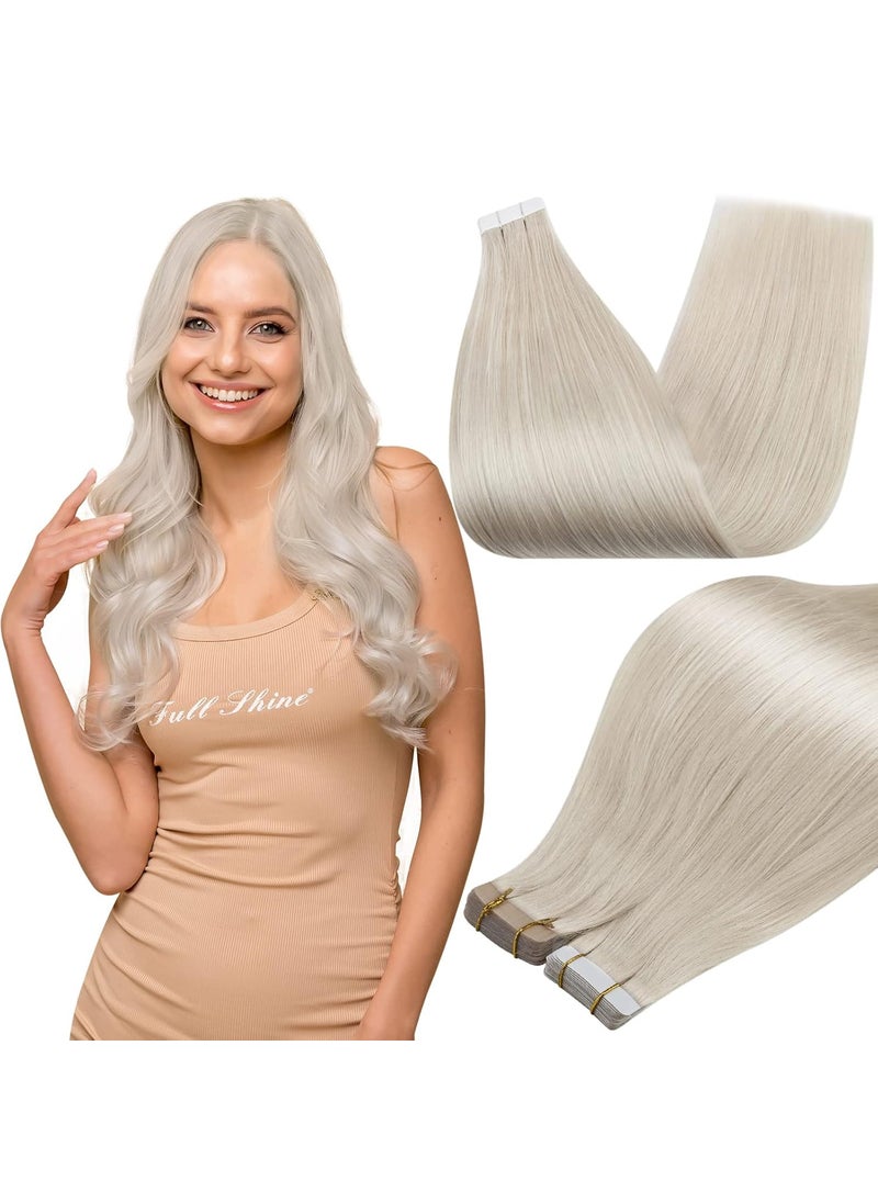 Full Shine Full Shine Tape in Hair Extensions Human Hair Blonde Color 1000 Hair Extensions Tape Ins Silky Straight Tape In Brazilian Remy Human Hair 50 Grams Hair Extensions 24 Inch 20Pcs Add Length 