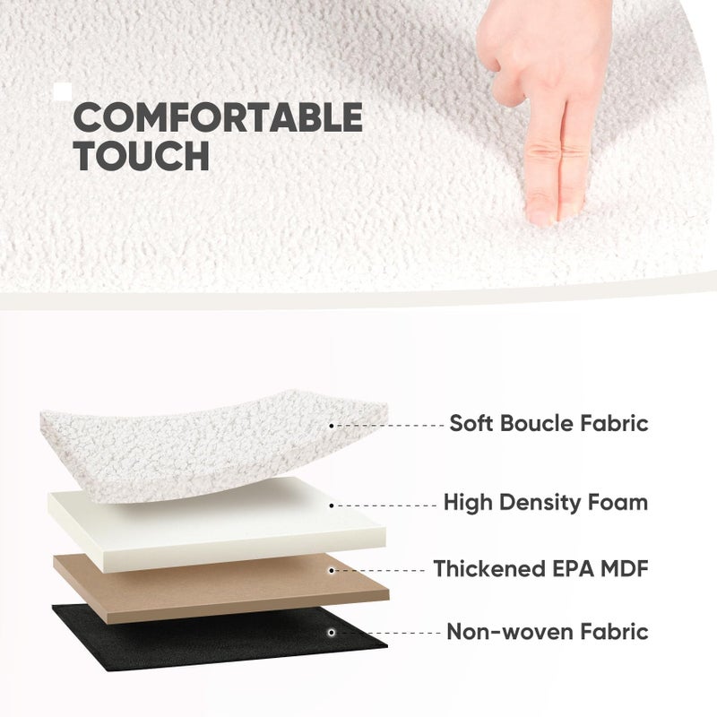 B FSOBEIIALEO Ottoman with Storage for Living Room, Sherpa Folding Storage Ottoman Foot Rest, 30 Inches Collapsible Bedroom Bench White - Image 3