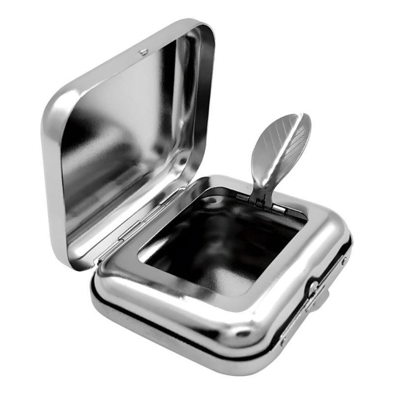 Stainless Steel Portable Pocket Ashtray with Lid Outdoor Car Home Travel Use - Image 2