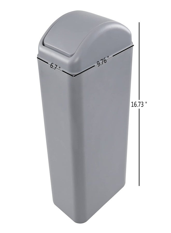 CadineUS 14 Liter Plastic Trash Can, Kitchen Bathrooom Office Garbage Bin Set of 2 - Image 2
