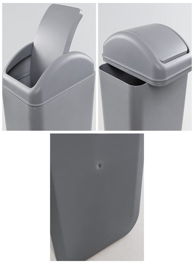 CadineUS 14 Liter Plastic Trash Can, Kitchen Bathrooom Office Garbage Bin Set of 2 - Image 3