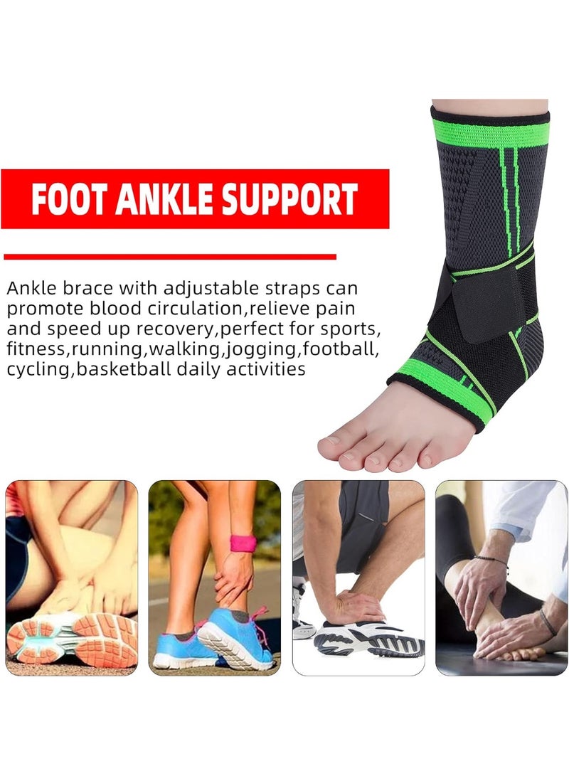 Move On Ankle Support Brace, XL Size, Black and Green, Breathable Sport Compression Sleeve for Athletics, Running, Basketball - Image 4