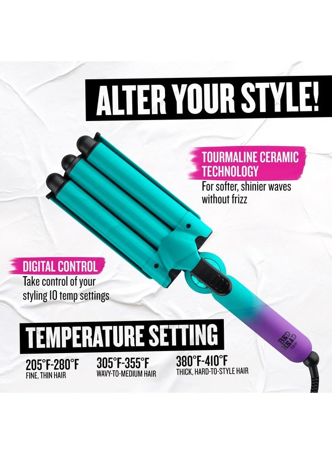 BED HEAD Bed Head Wave Affair Jumbo 3 Barrel Hair Waver | Quick Styling, Serious Hold, & Less Heat Damage | Heat Protectant Glove Included for Easy, Custom Styling  - Image 4