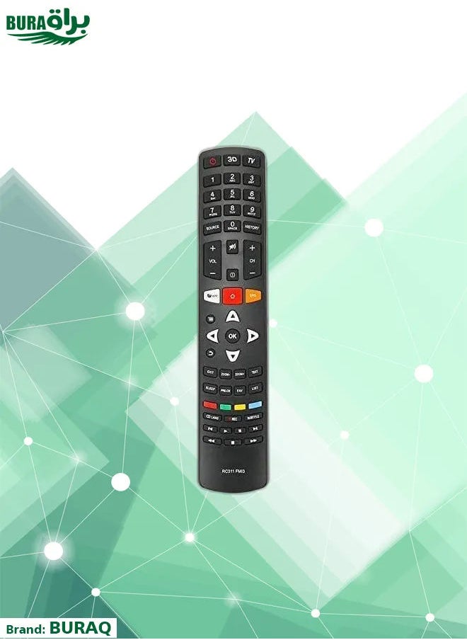 Rc311 Fmi3 Remote Fit For Tcl 4K 3D Led Lcd Smart Tv L43P1Us L50P1Us L50C1Us L55P1Us L43P2Us L49P2Us L55P2Us L65P2Us Led49D2930Us L32S4690S L40S4690Fs L50S5610Fs L50S5600Fs L55S4690Fs