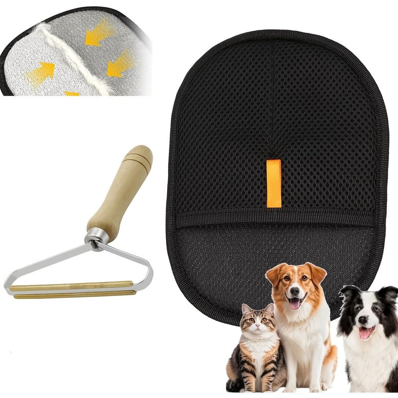 Pet Hair Cleaning Tool Set 2pcs Gloves Brush For Sofa Car Bed Sheets - Image 3